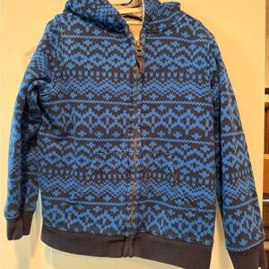 Lands' End Blue Geometric Kids Hoodie
